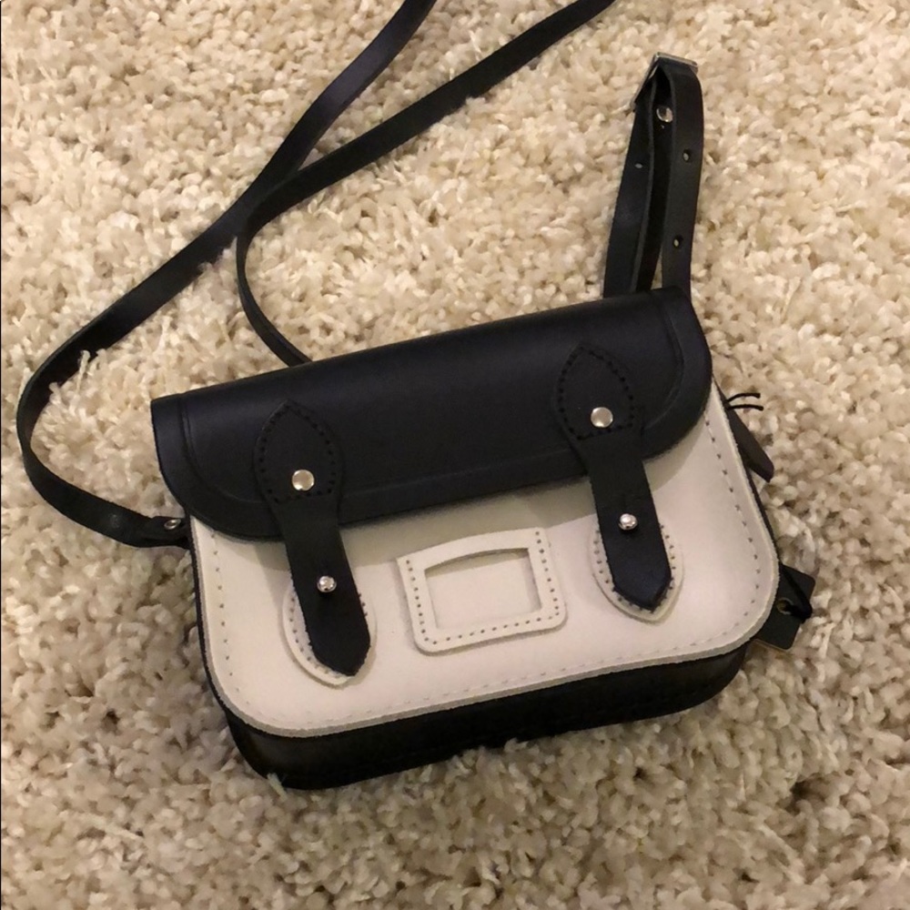 Cute leather black satchel